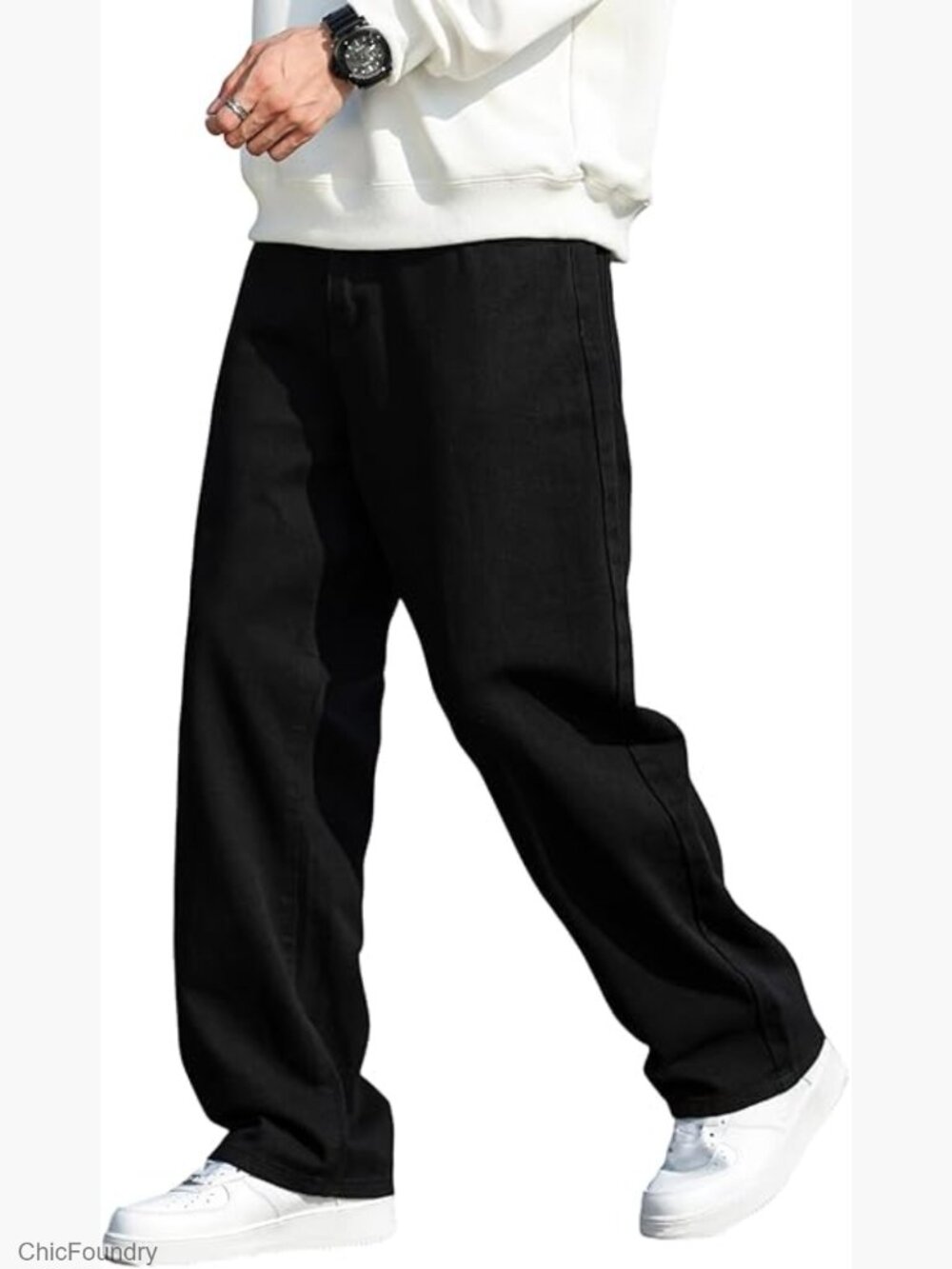 Men's Wide Leg Y2K Jeans Baggy Skateboard Hip Hop Streetwear Denim Pants